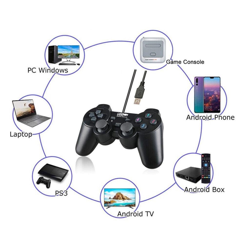 USB Wired Game Controller Gamepad Joystick Joypad For Laptop PC Computer Gaming